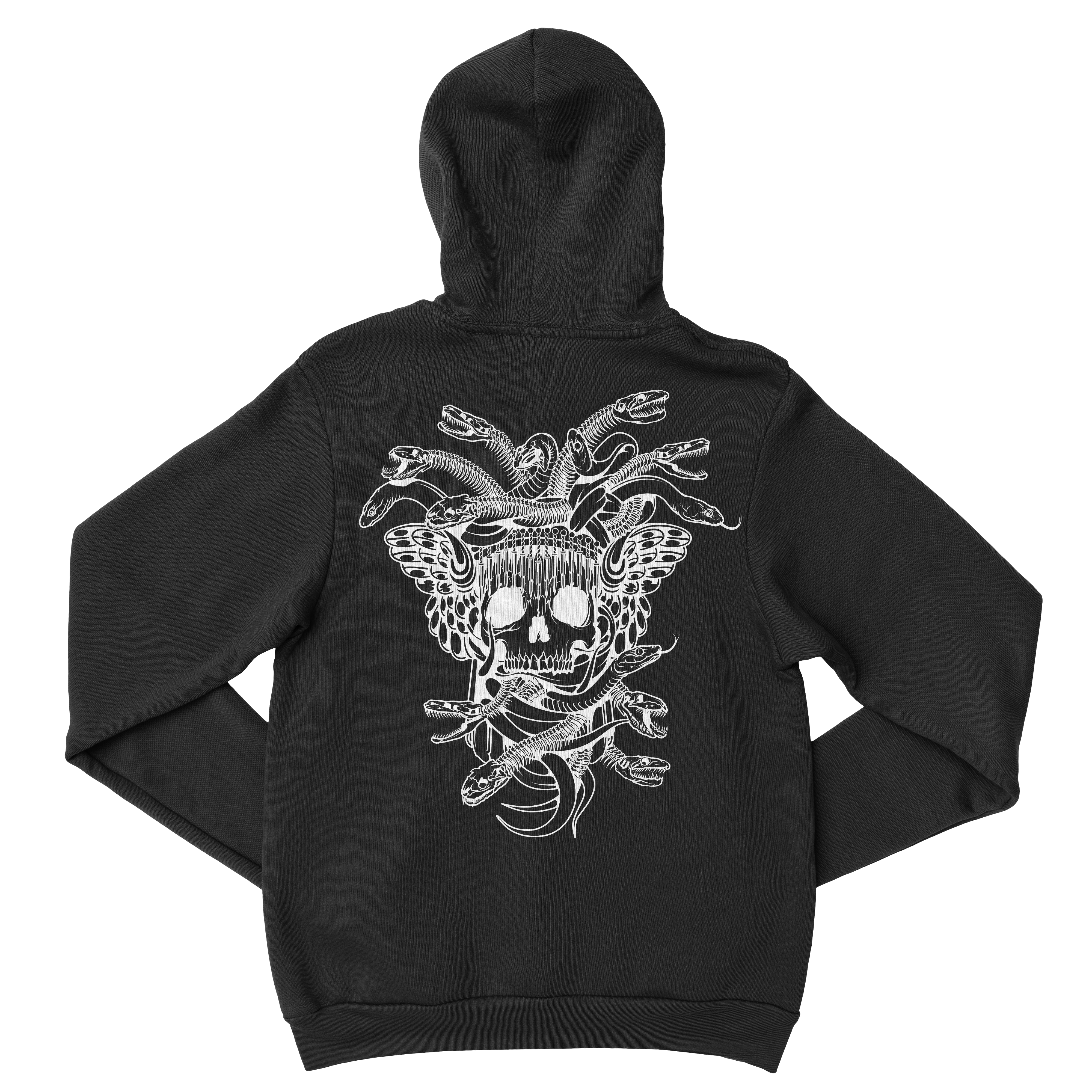 Black and white skull hoodie sales