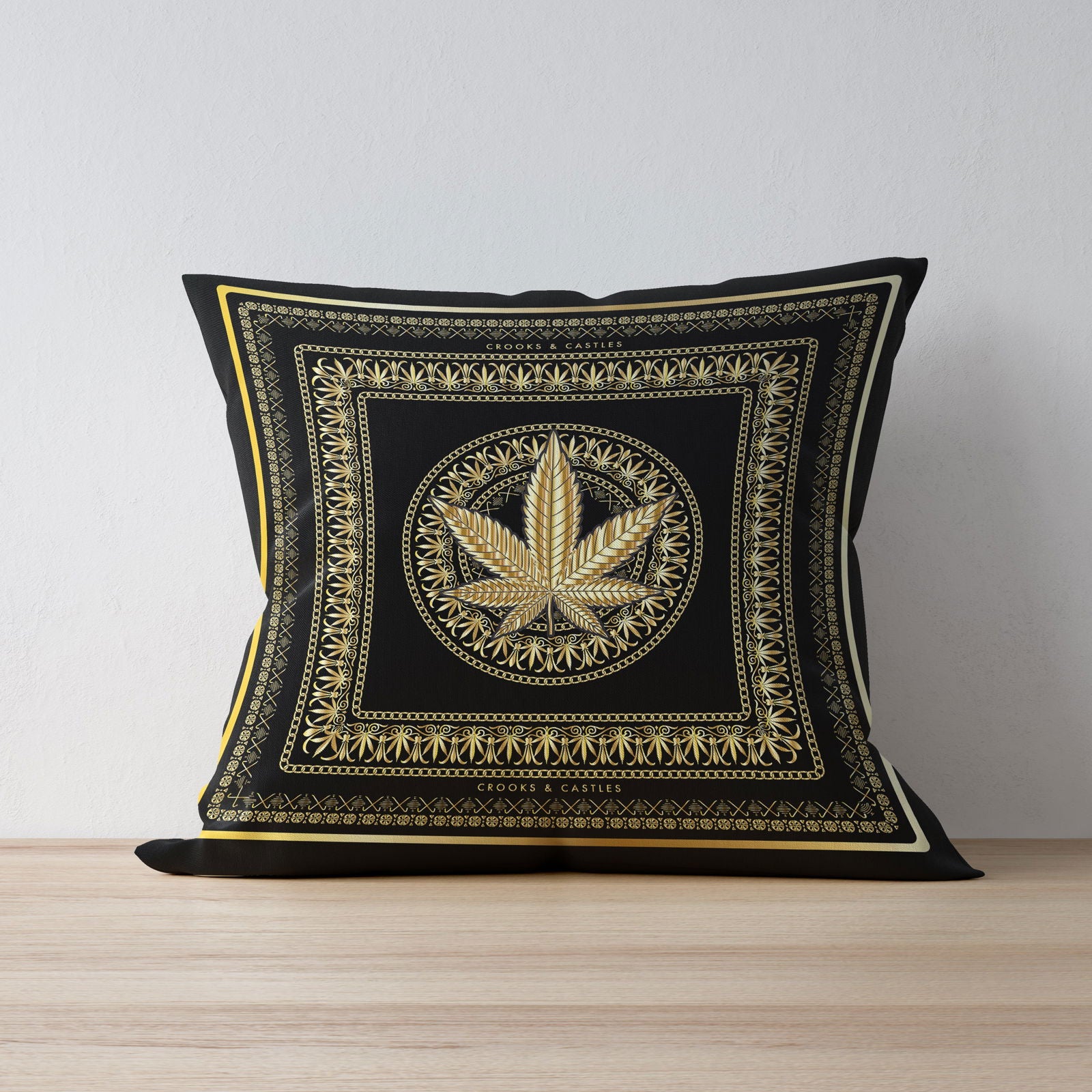 Gold leaf pillow hot sale