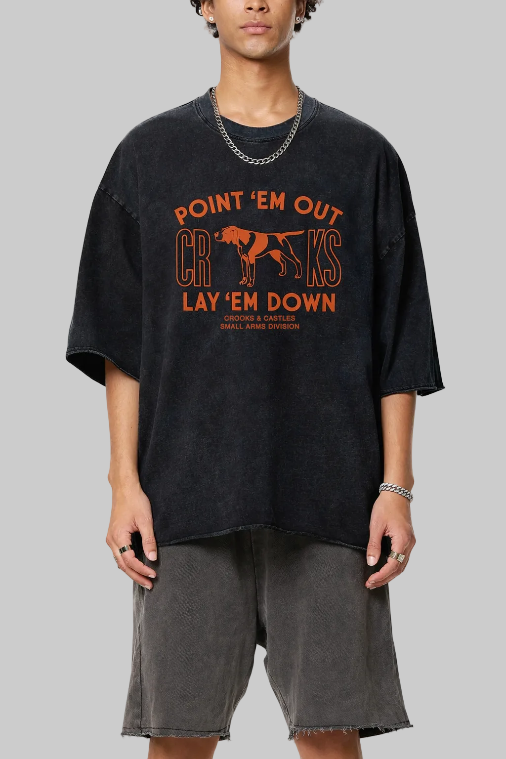 Point Em Out Raw Edge Snow Washed Tee