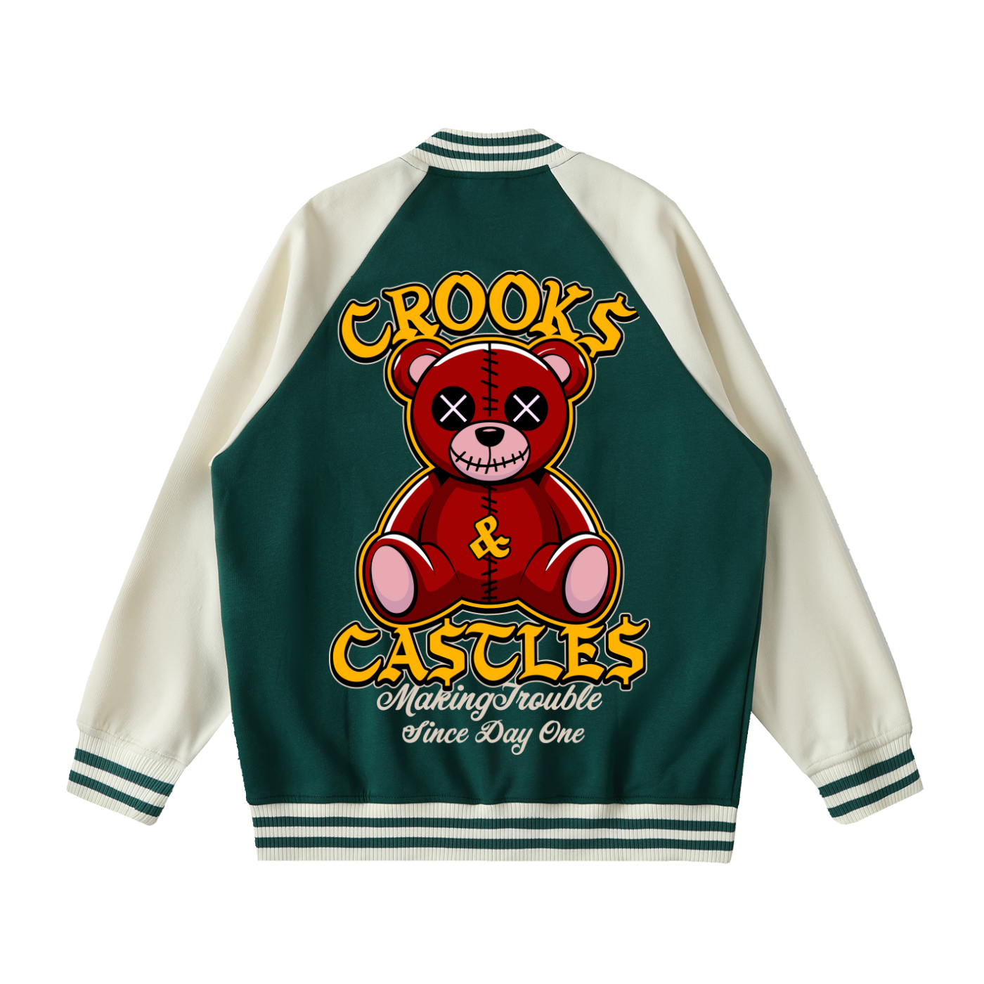 Outlaw Bear Raglan Varsity Jacket