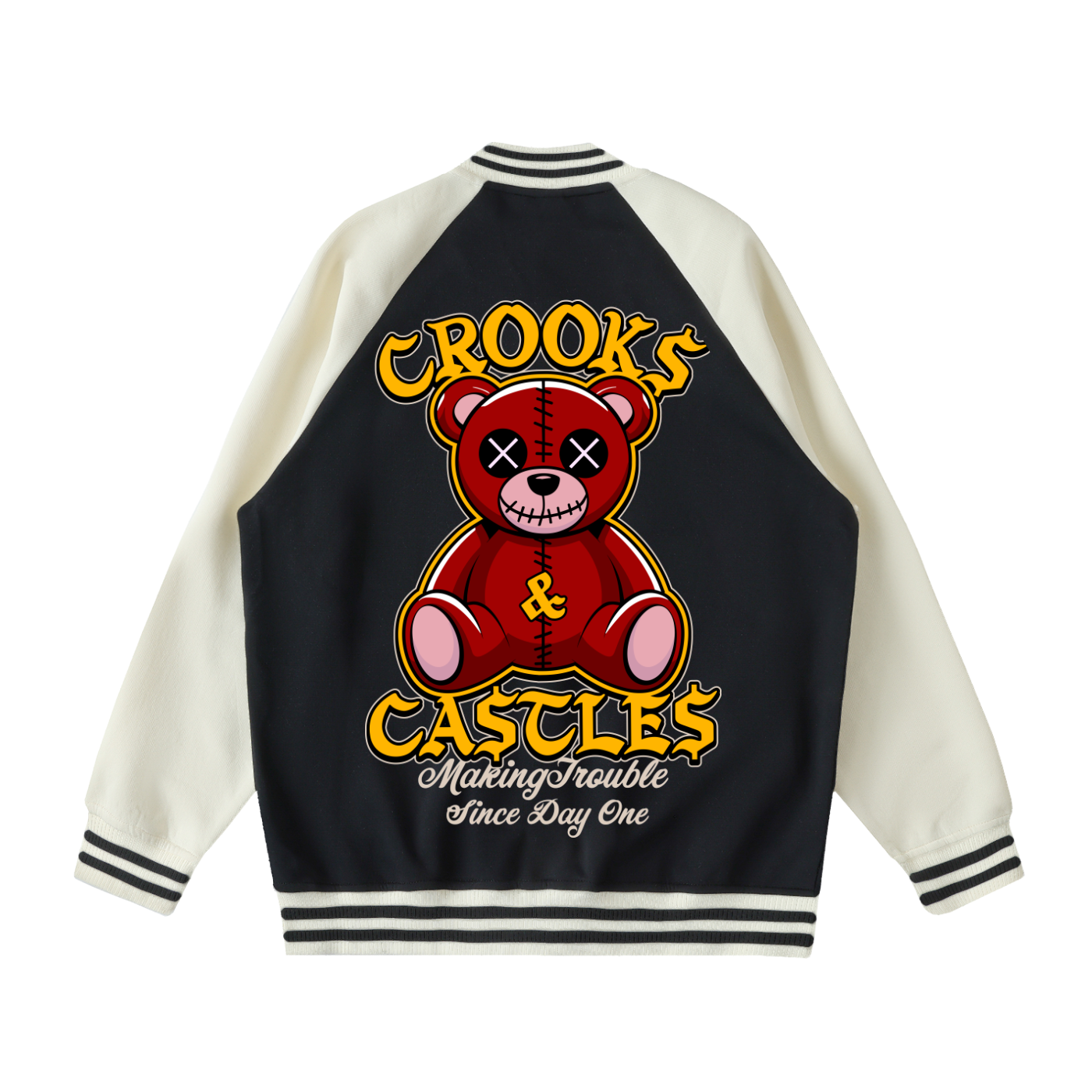 Outlaw Bear Raglan Varsity Jacket