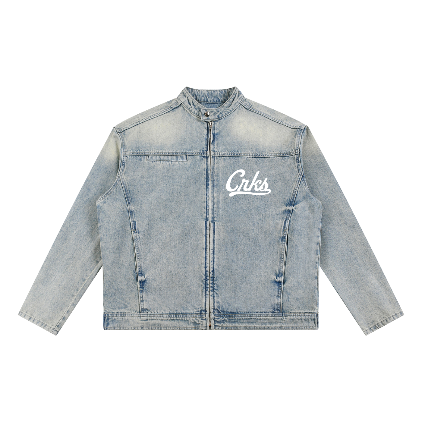 Medusa Vintage Wash Zip Denim Jacket
