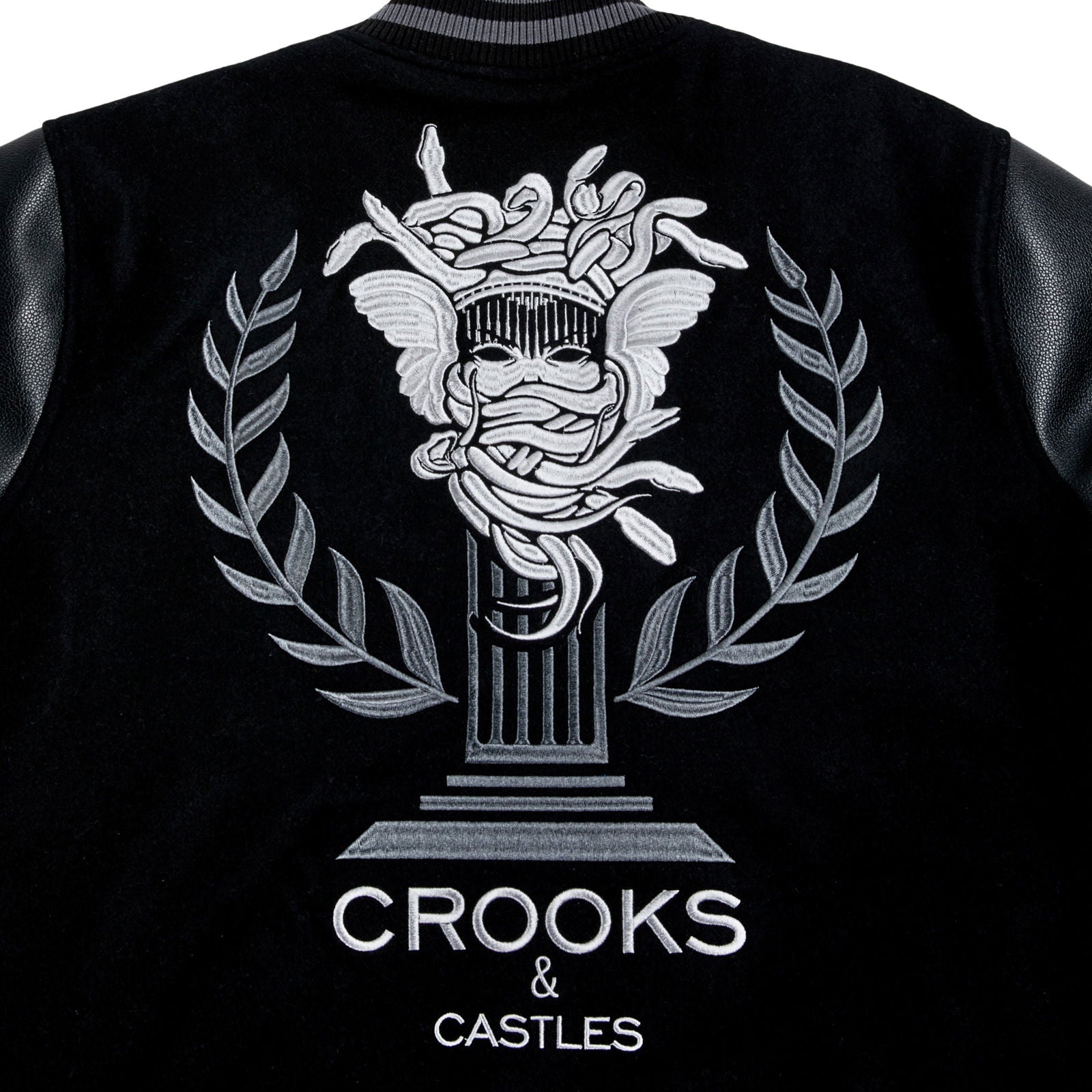 Crooks discount & Castles Medusa Varsity Button Up Jacket