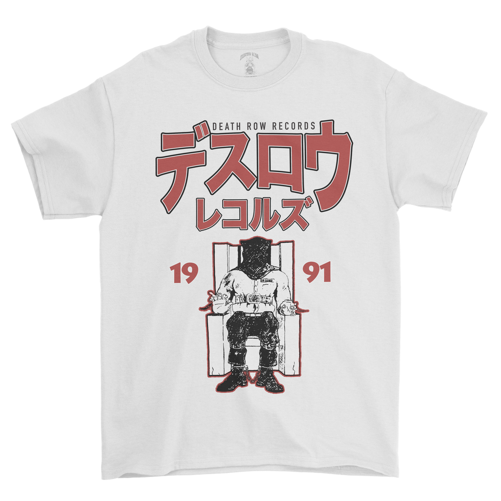 DEATH ROW デスロウ マーチ Tシャツ ラップT ホワイト HIPHOP DEATH ROW RECORDS(デスロウレコード)WHITE LOGO MENS