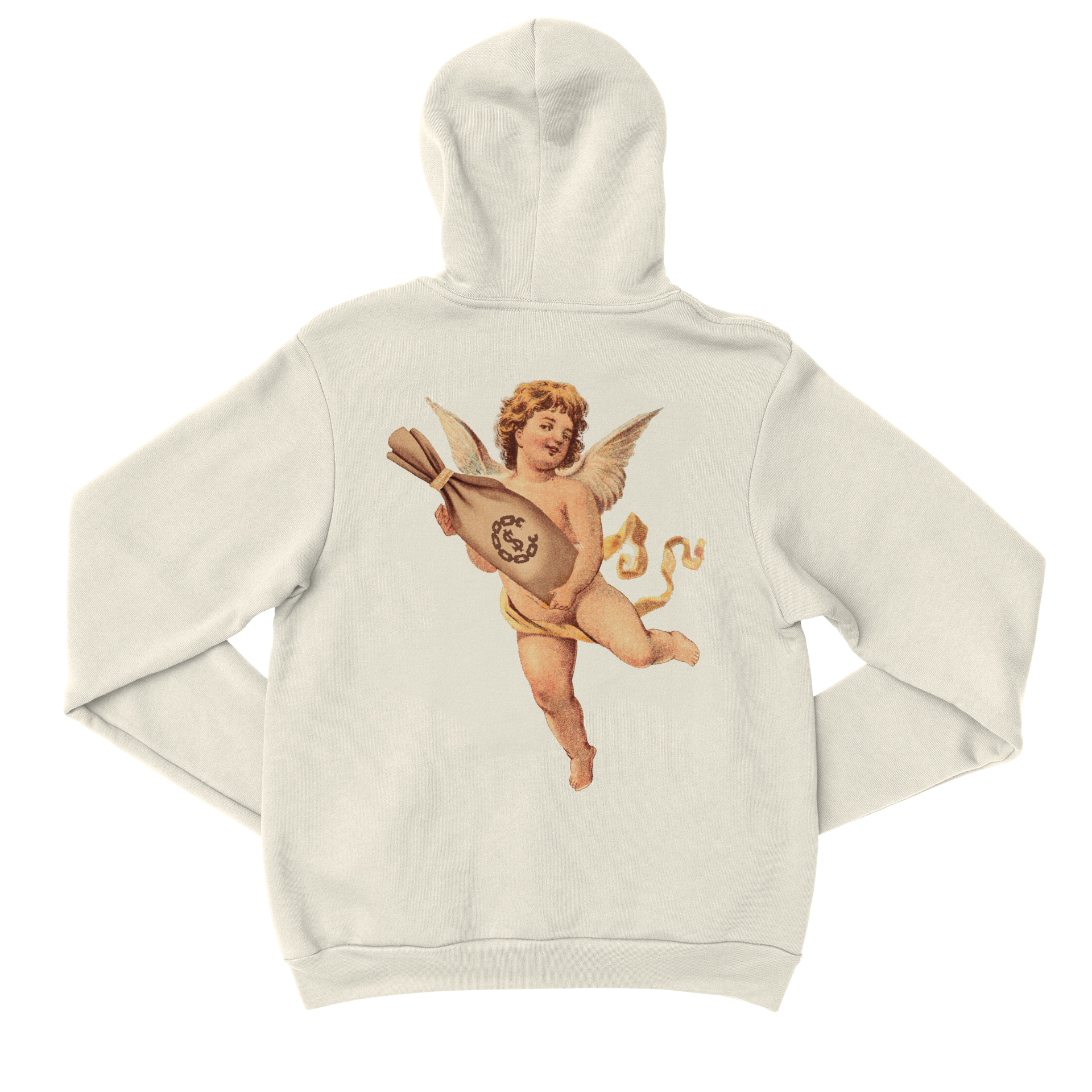 XC0205H Greedy Cherub Hoodie Natural BACK