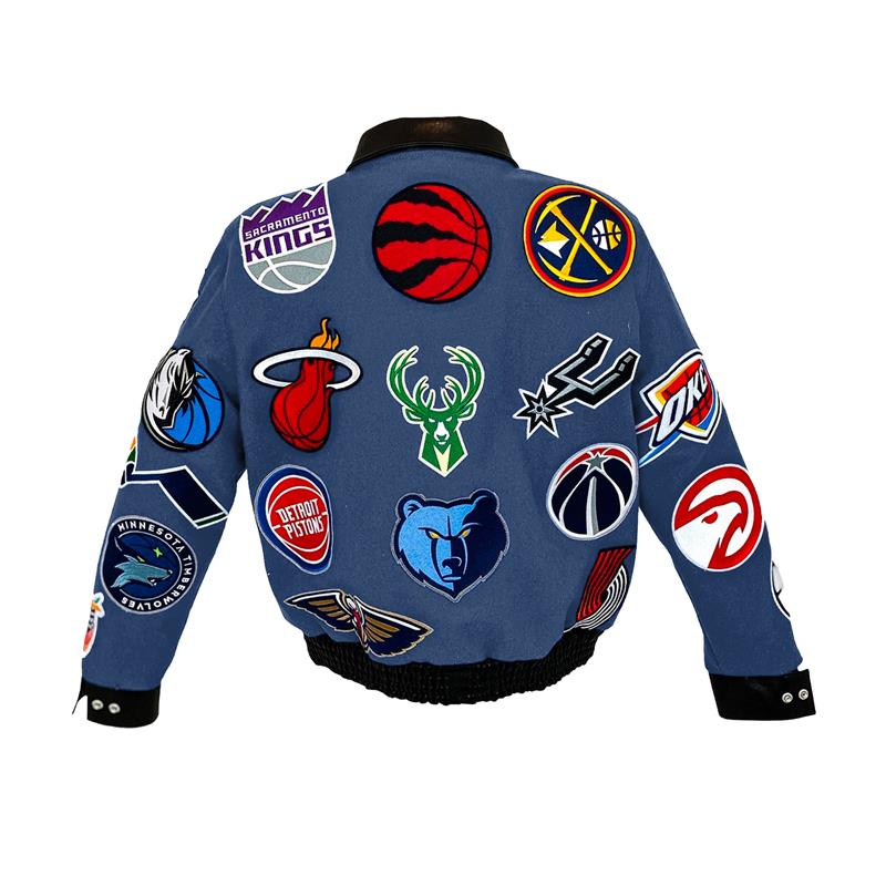 NBA COLLAGE WOOL & LEATHER JACKET Pink